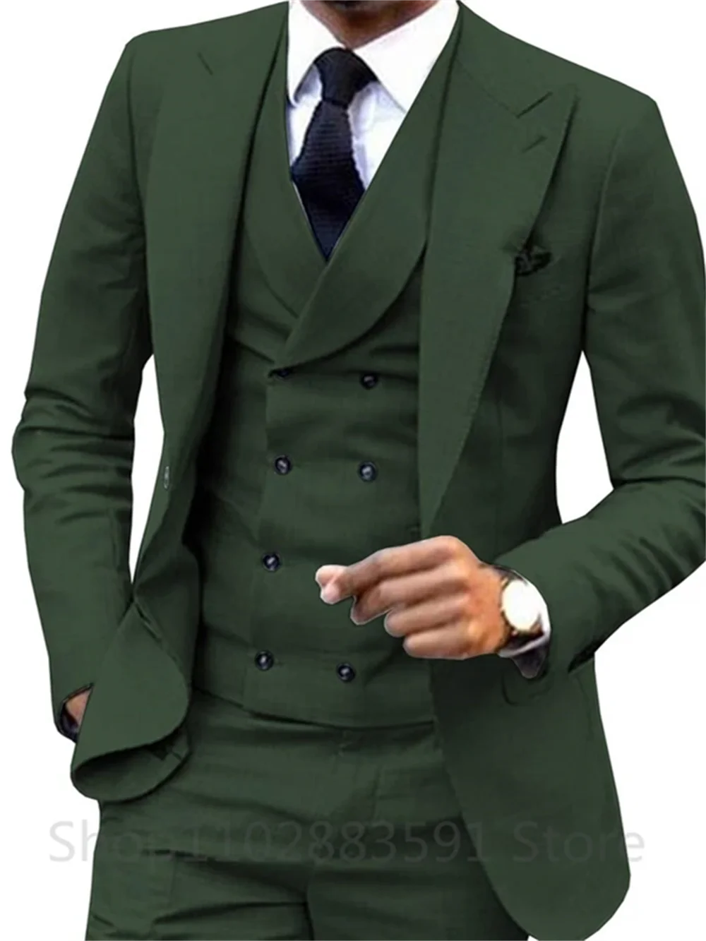 3 Piece Men Wedding Suit Prom Dress  Jacket+Pants+Vest Business Men Suit Set Slim Fit Groom Tuxedo Male Blazer British Style