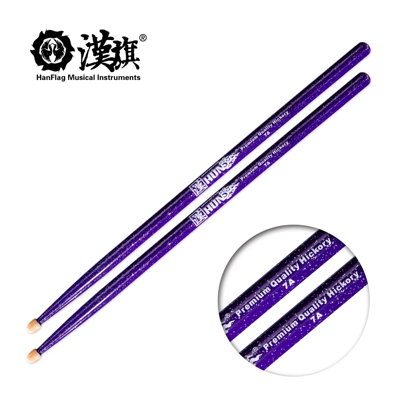 HUN 7A Hickory Drumsticks Starry Sky 1 Pair Factory Direct Colorful Practice Sticks for Students Drum Accessories