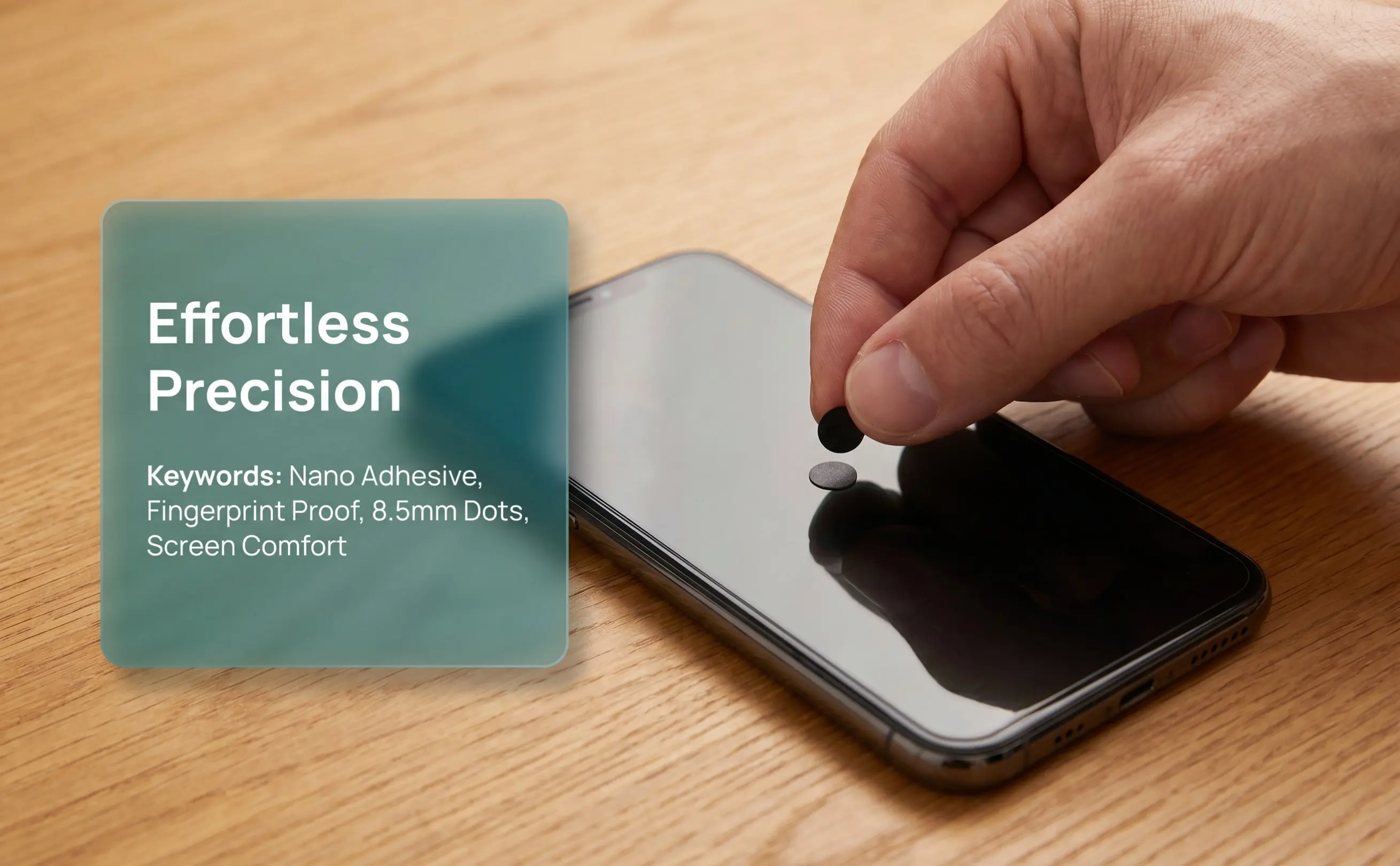 Round Nano Adhesive Screen Sticker 8.5mm Nearly for Smartphone Touch Enhancement Oil Resistant Secure Fit
