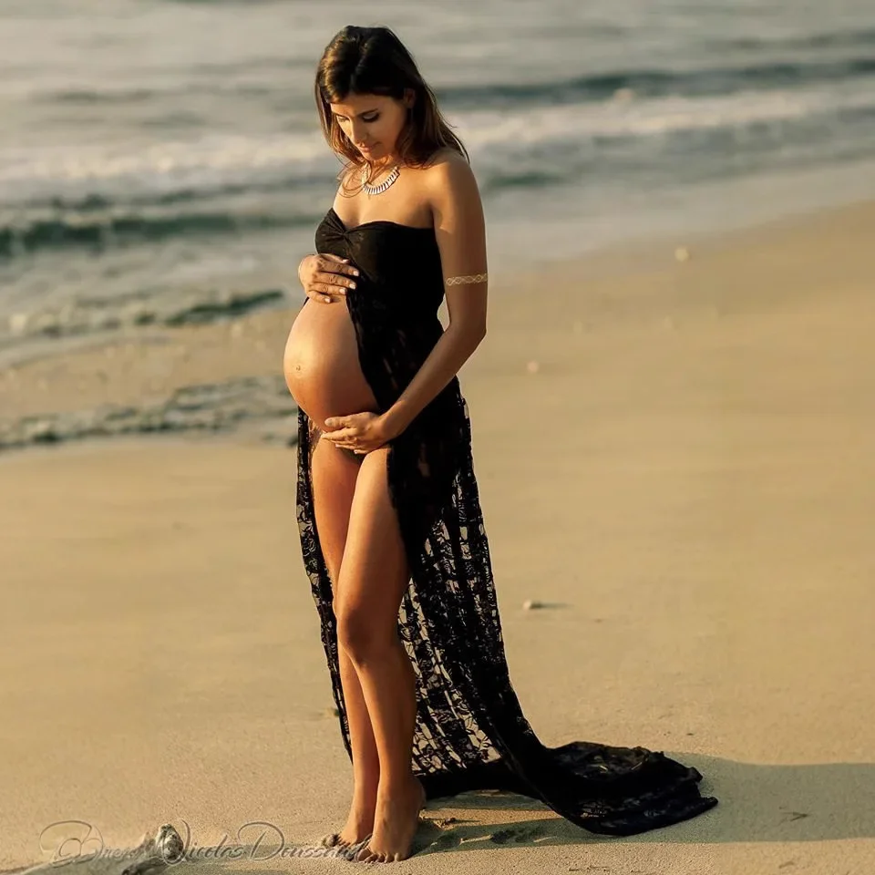 Maternity Dresses European and American Lace Trailing Bandeau Dresses Maxi Dresses Photography Sleeveless Outfits