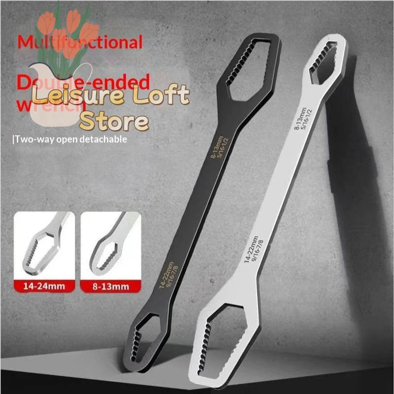 Universal Self-Tightening Double Ended Wrench 3-17mm 8-24mm Practical Hand Tool for DIY Enthusiasts Home Use