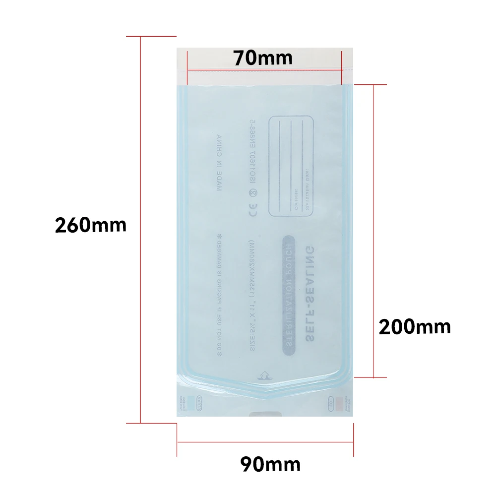 200 stks/doos Vijf Maten zelfsluitende Sterilisatie Zakjes zelfklevende Zakken Schone Zakjes Voor Tattoo Tandheelkundige Nail Art accessoires