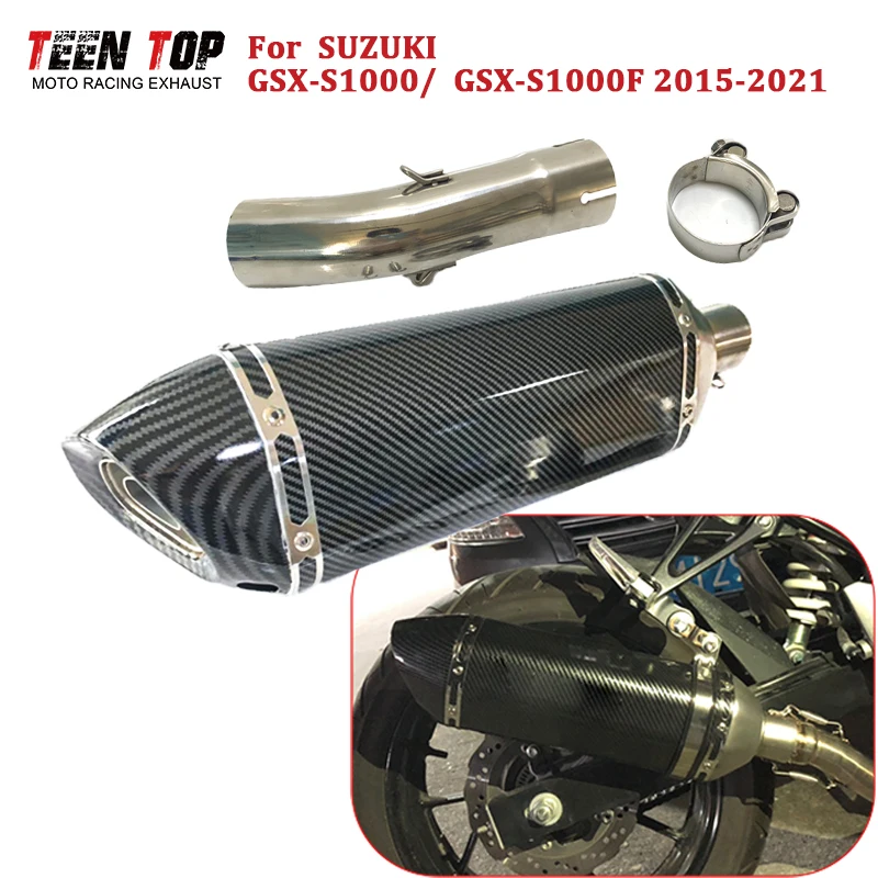 

Motorbike Exhaust Pipe For SUZUKI GSX-S1000 GSX-S1000F Slip-On Exhaust 470mm Exhaust Muffler DB killer 51mm Escape Moto Mid Pipe