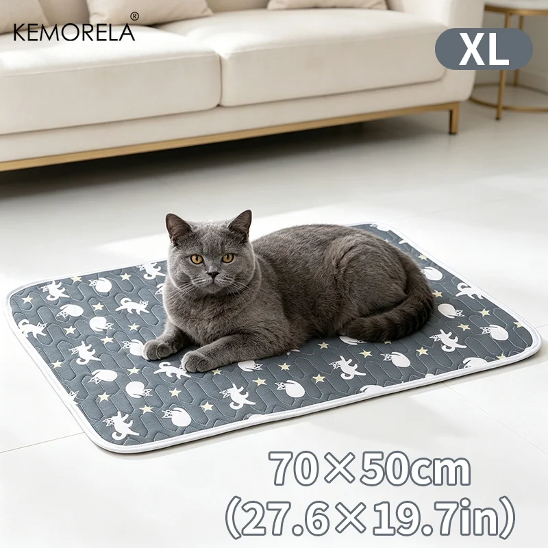 Sommer-Eisseide Haustier-Kühlmatte Wasserdichte Hunde- und Katzen-Schlafunterlage Rutschfeste Waschbare Sofaauflage Selbstkühlende Haustierbett-Accessoires – Detail 14