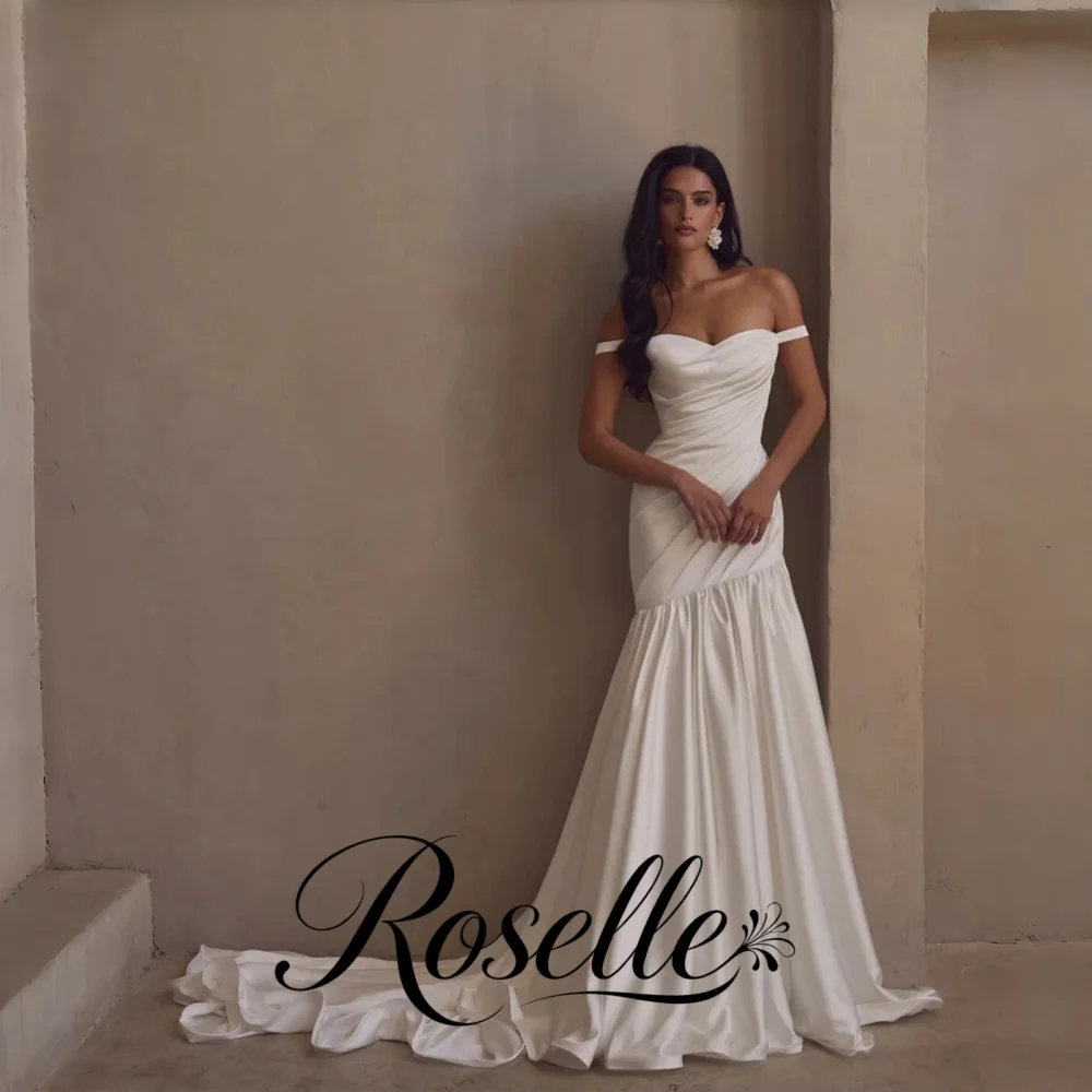 ROSELLE Off Shoulder Mermaid Elegnat Wedding Dress Sweetheart Open Back Sweep Train 2026 Bridal Gown Customized свадебное платье