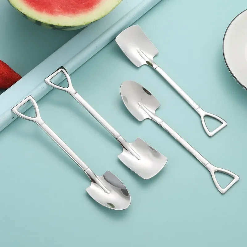 Creative Square-Head Stainless Steel Scoop – Watermelon, Ice Cream & Coffee Spoon, Kitchen/Party Serving Tool