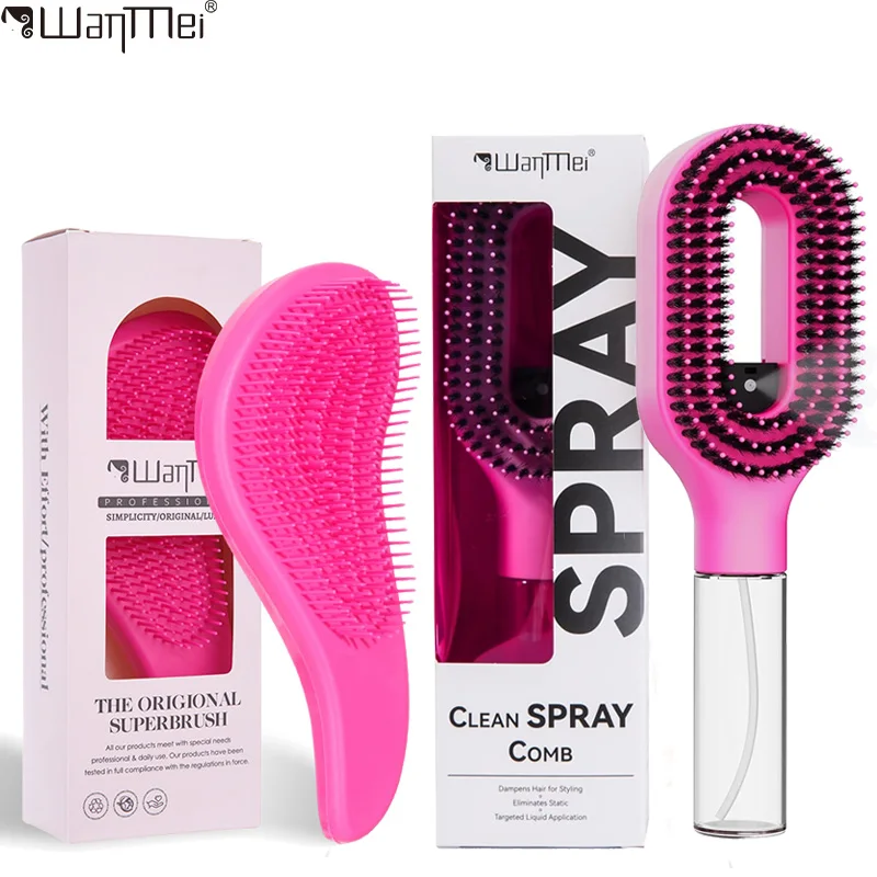 2in1 Sprayer Comb with Detangling Gentle Air Cushion Comb Soft Portable Scalp Massage Anti-Static Hairbrush Hair Styling Tools