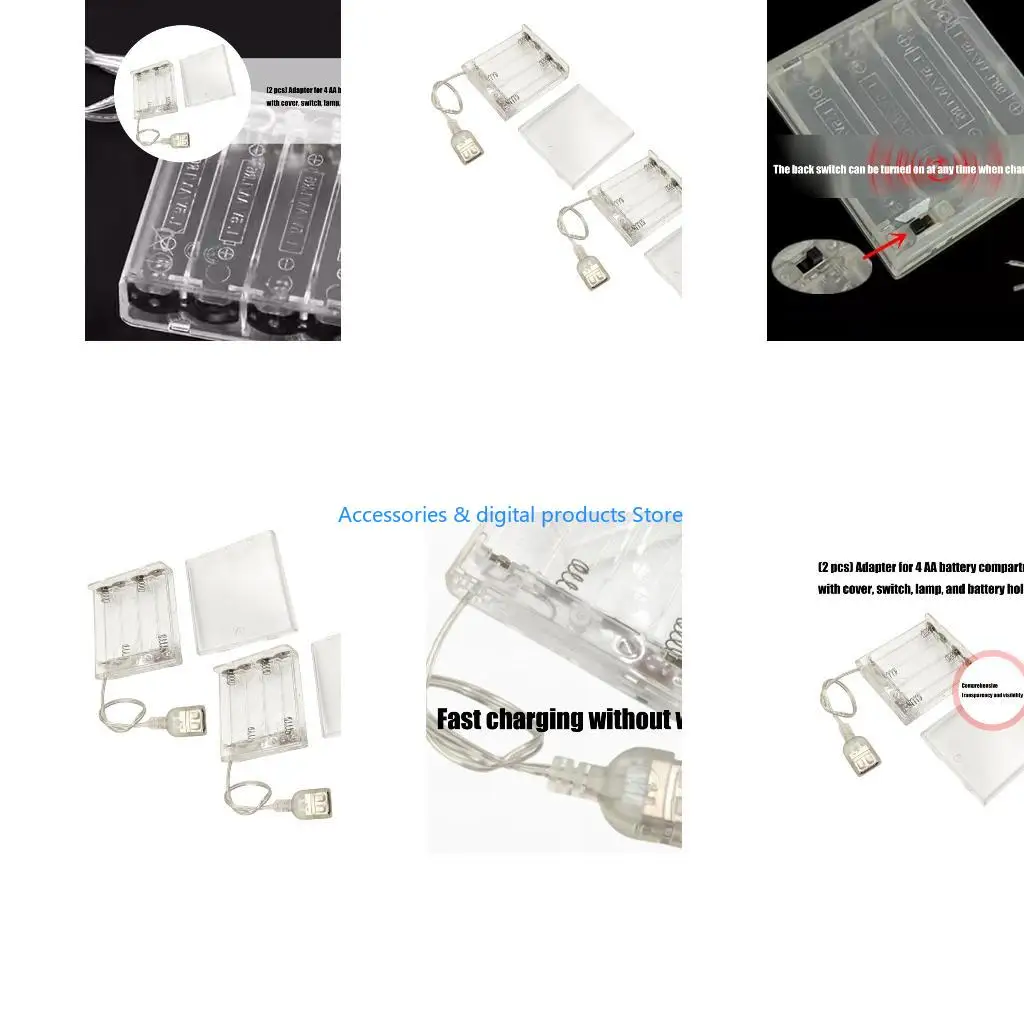 77JD Reusable 2A Battery Holder Switchable With Cover For Flexible Lighting Apply