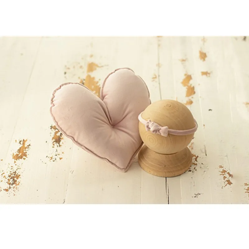 Baby heart shape pillow photography props,Headband set for newborn shoot prop