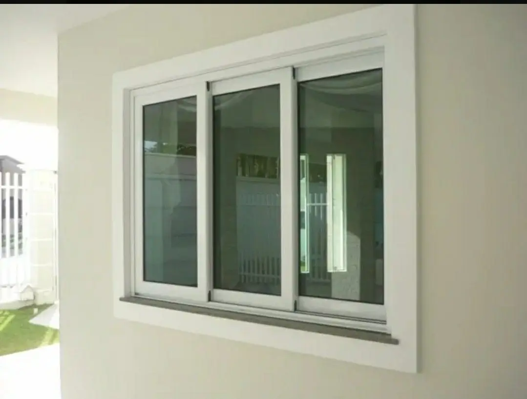 Ventanas deslizantes de perfil de aluminio con rotura térmica, marco de metal personalizado de fábrica, diseño moderno con ventana de seguridad con pantalla