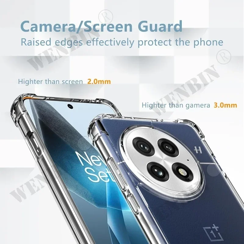 Transparent TPU Shockproof Case For OnePlus 13 12 R Protective Cover Coque Capa Funda