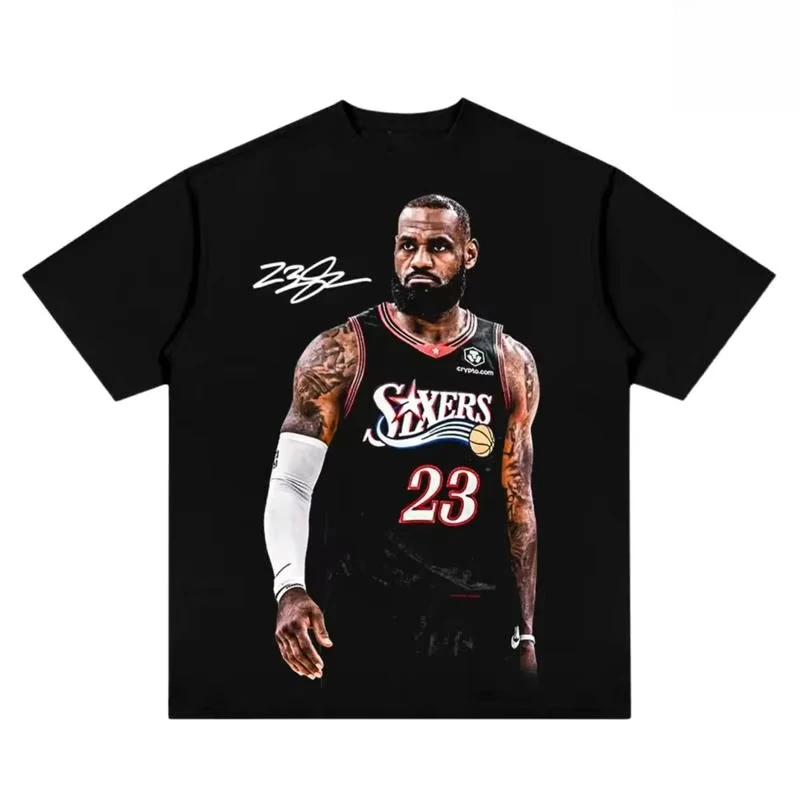 2026 New LeBron THE FINAL ACT Graphic T-shirt Unisex Oversized Streetwear Basketball Fan Short Sleeve Casual Tops