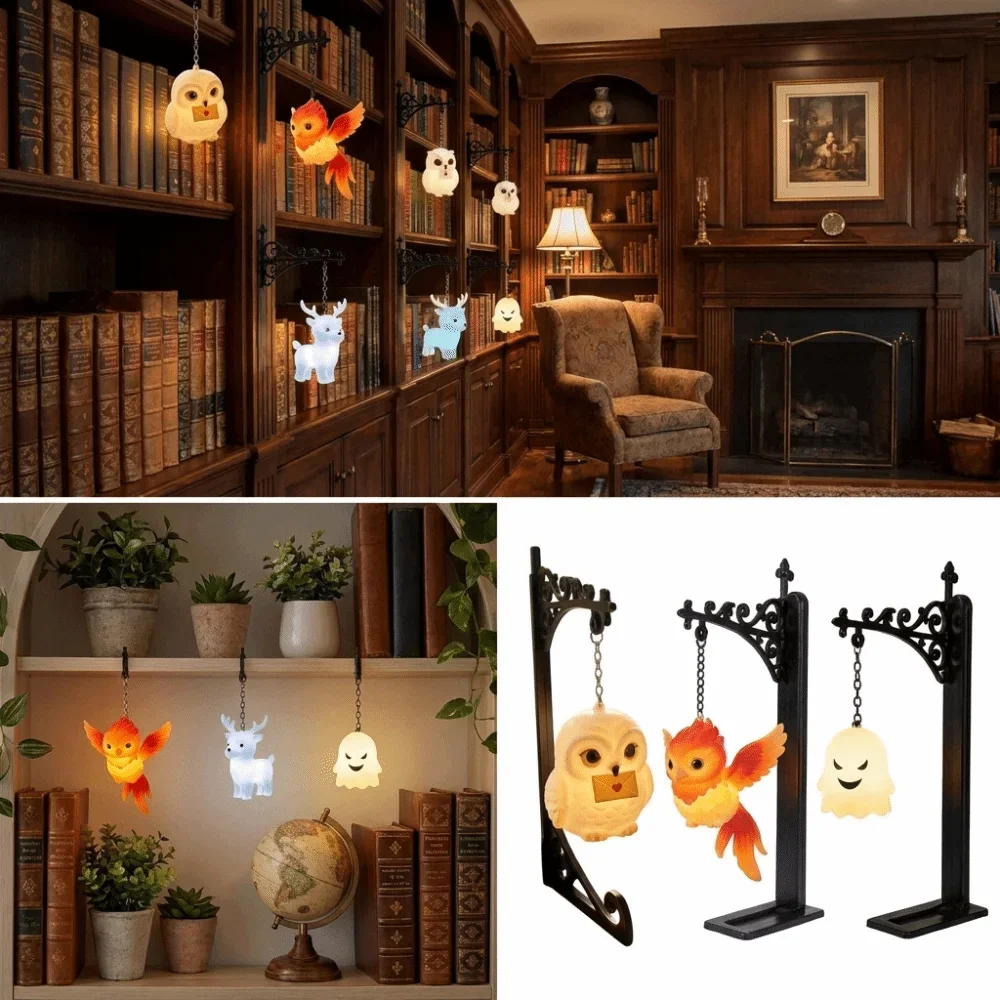 Vintage Style Library Lantern Soft Mild Light Decorative Lighting Night Lamp Sturdy Fine Craft Bookshelf Ghost Light Halloween