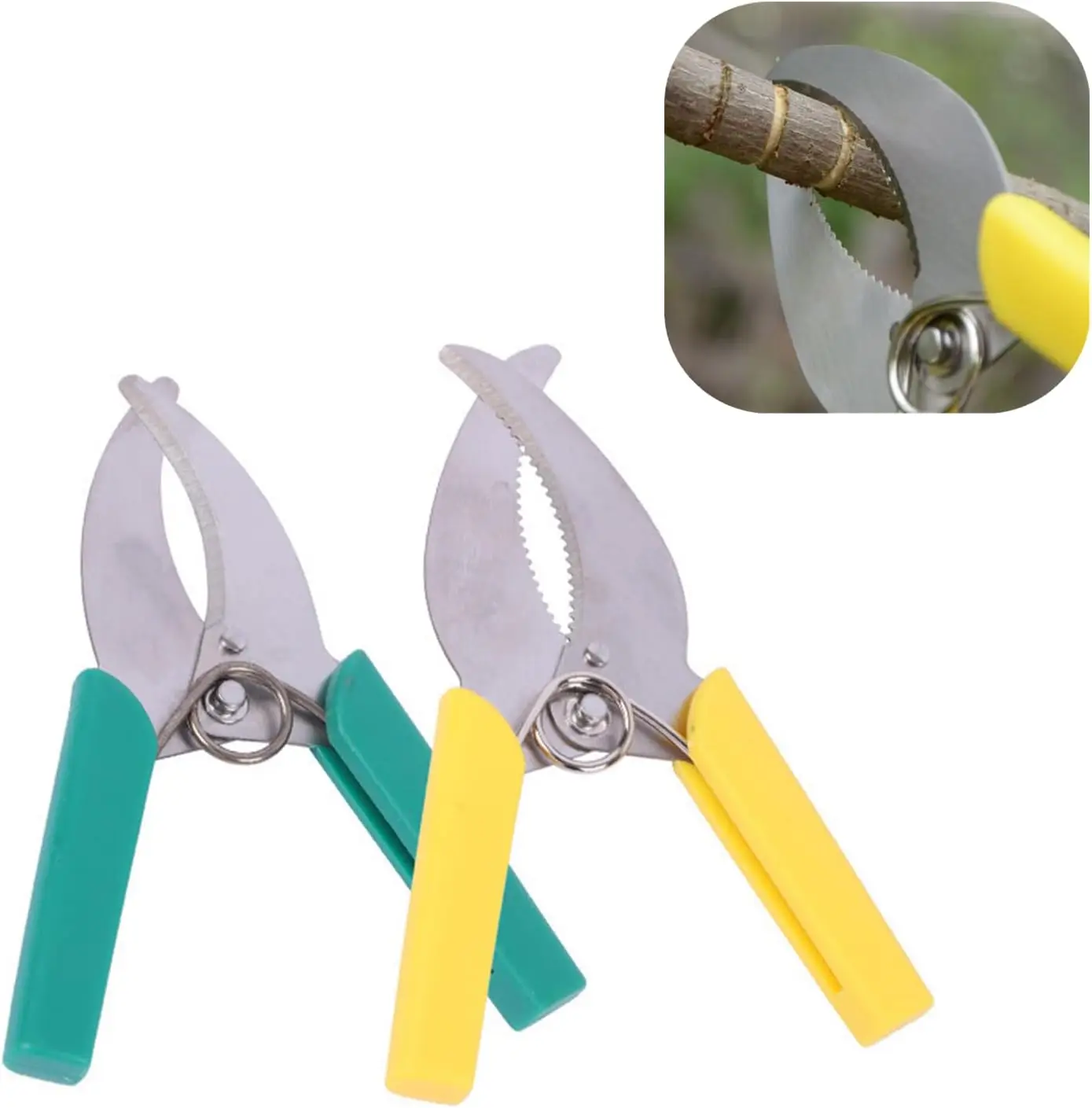 2-Piece Set of Ring Pruning Shears, Professional Grafting Tools, Plant Trimmers, Ring Cutters, Garden Tree Ring Pruning Shears, Suitable for Potted Plants, Fruit Trees, Orchards. Category: Gardening Shears