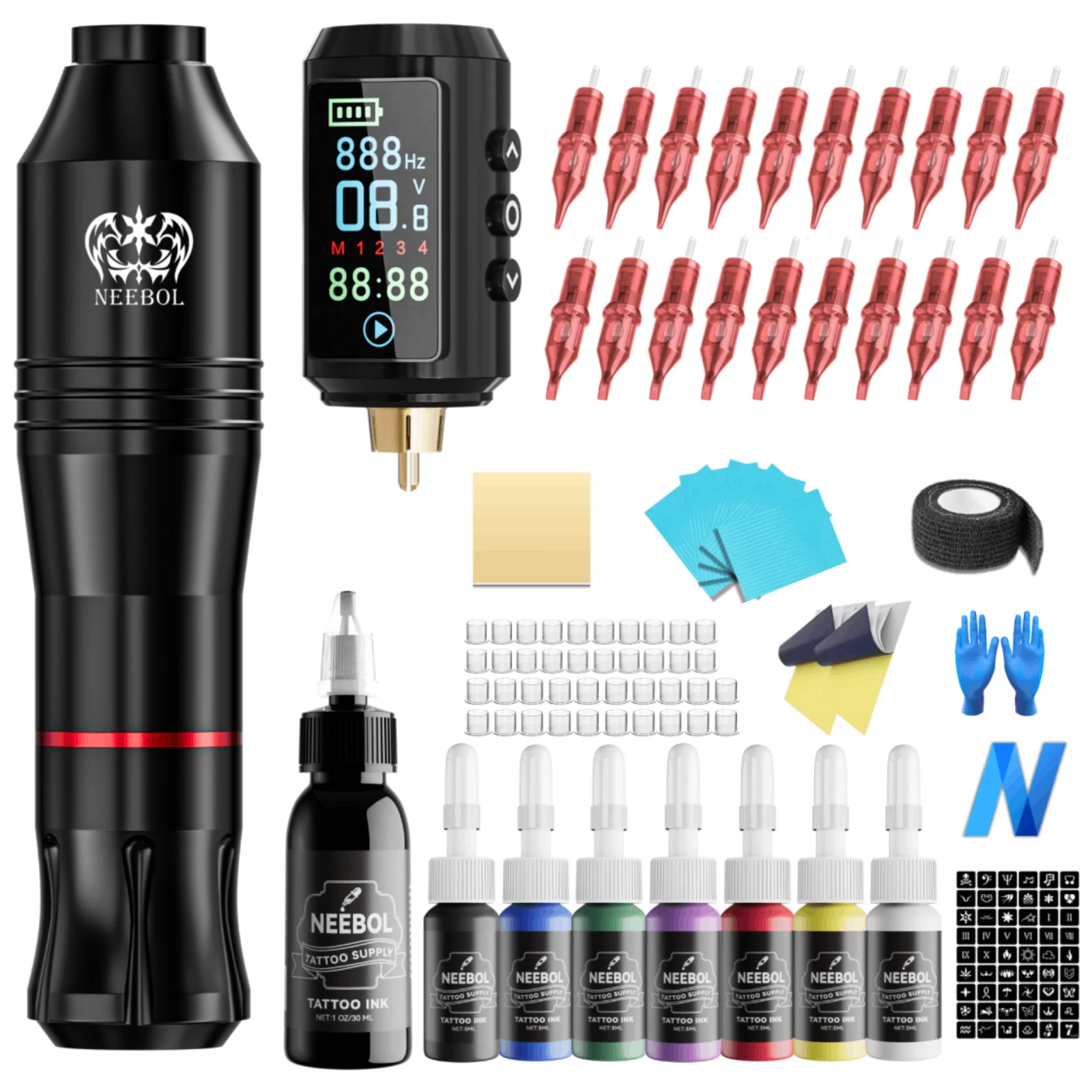 

Набор для татуировки Полный набор ручек для татуировки Neebol для перманентного макияжа Набор машин для татуировки Хорошее качество Блок питания для татуировки Пистолет для татуировки K