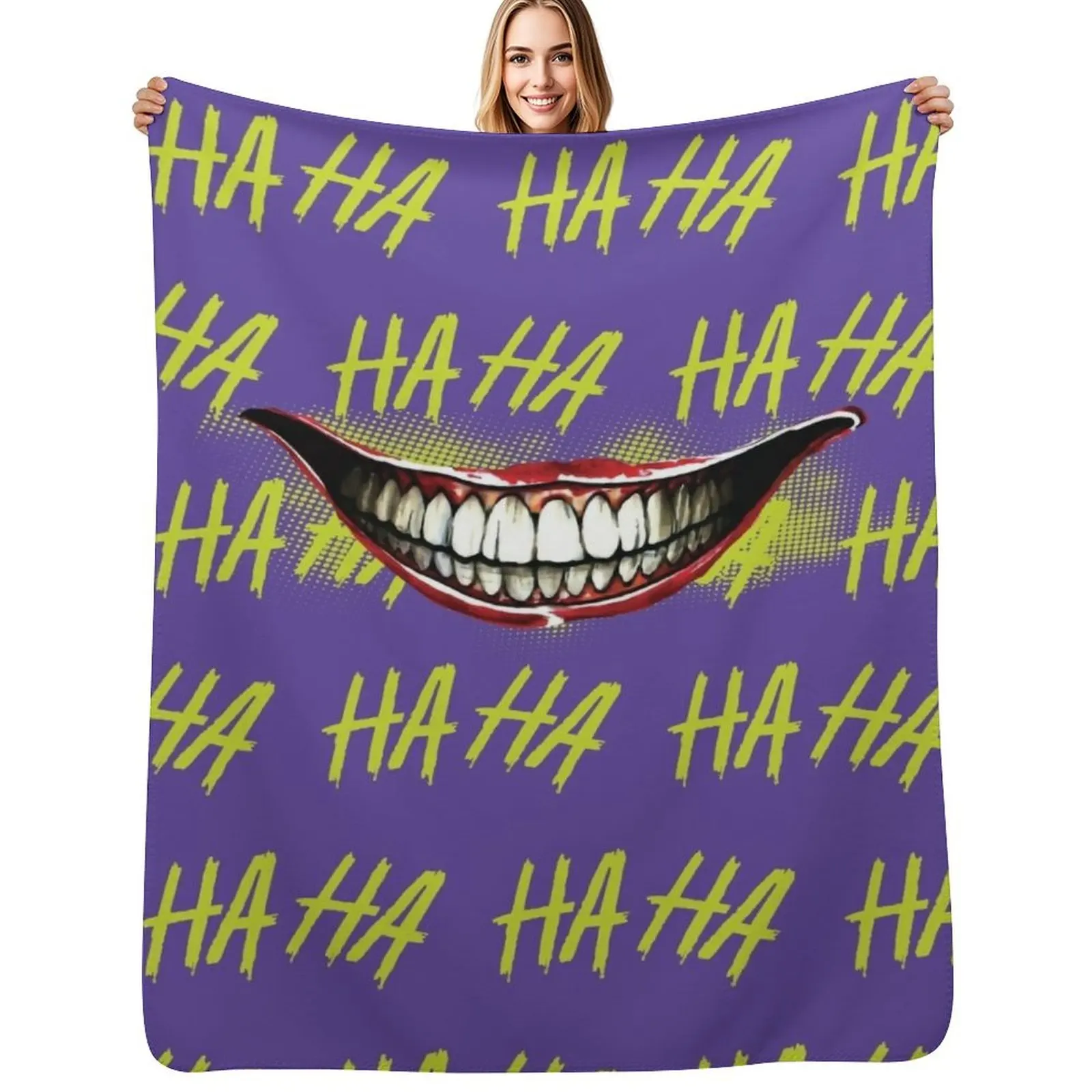 

Joker HaHa Throw Blanket Loose Flannel Sleeping Bag Beach Blankets