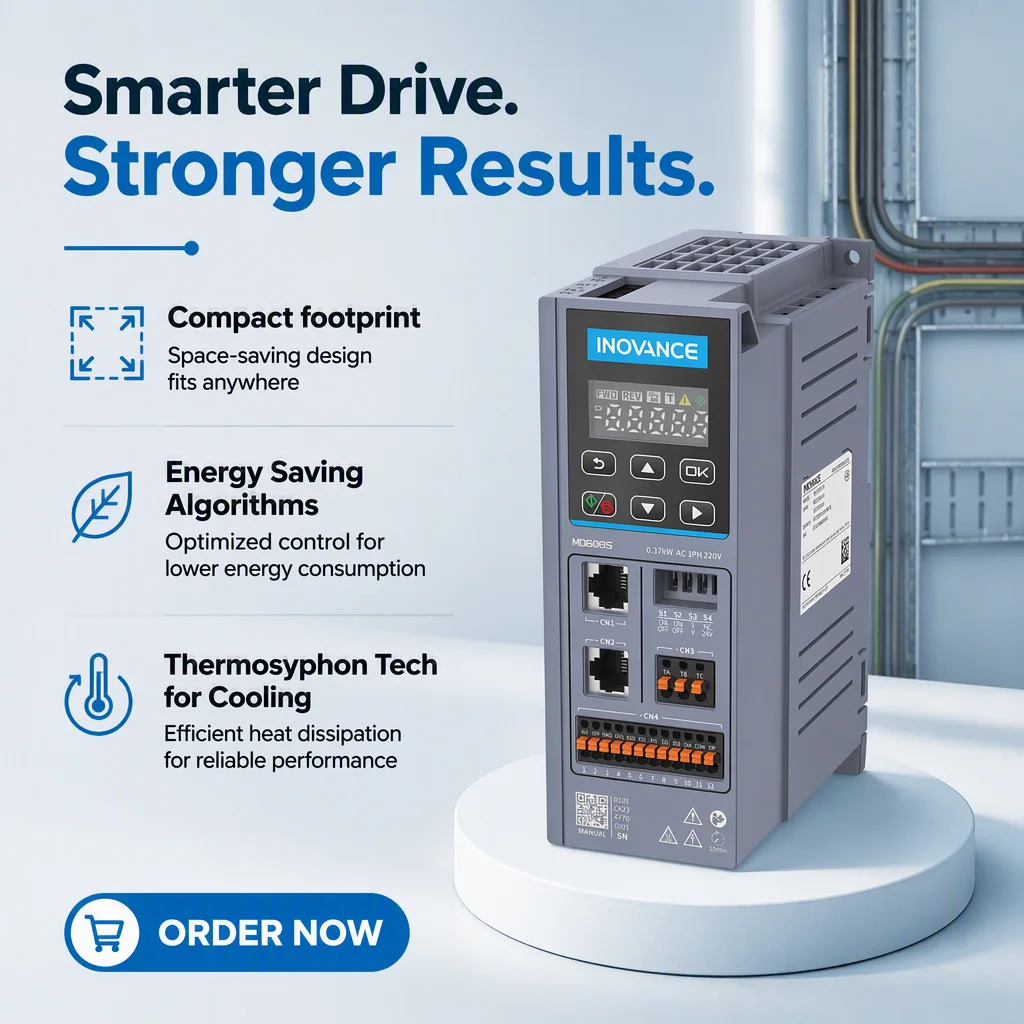 INOVANCE MD600 ECONOMIC ENERGY-SAVING Variable Frequency Inverter Three-phase 380V-480V 0.4-5.5kW Sensorless Vector Control IP20