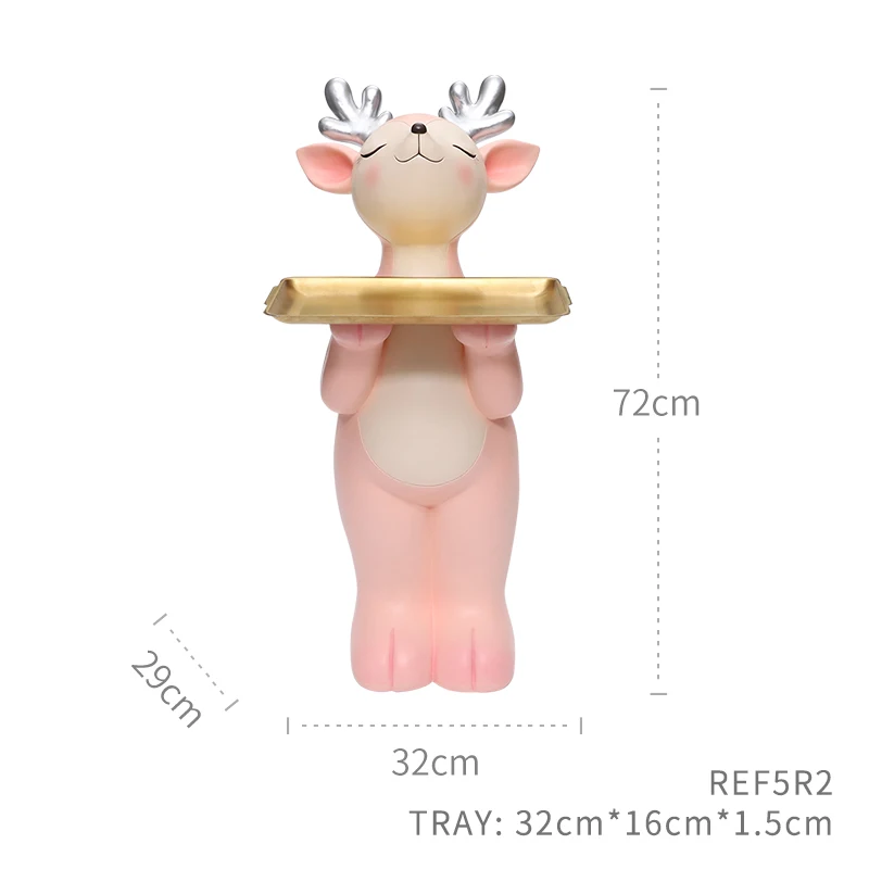 Low Moq Large Home Decor Modern resinss Crafts Creative Tray Deer Sculpture Decoration for Living Room for You
