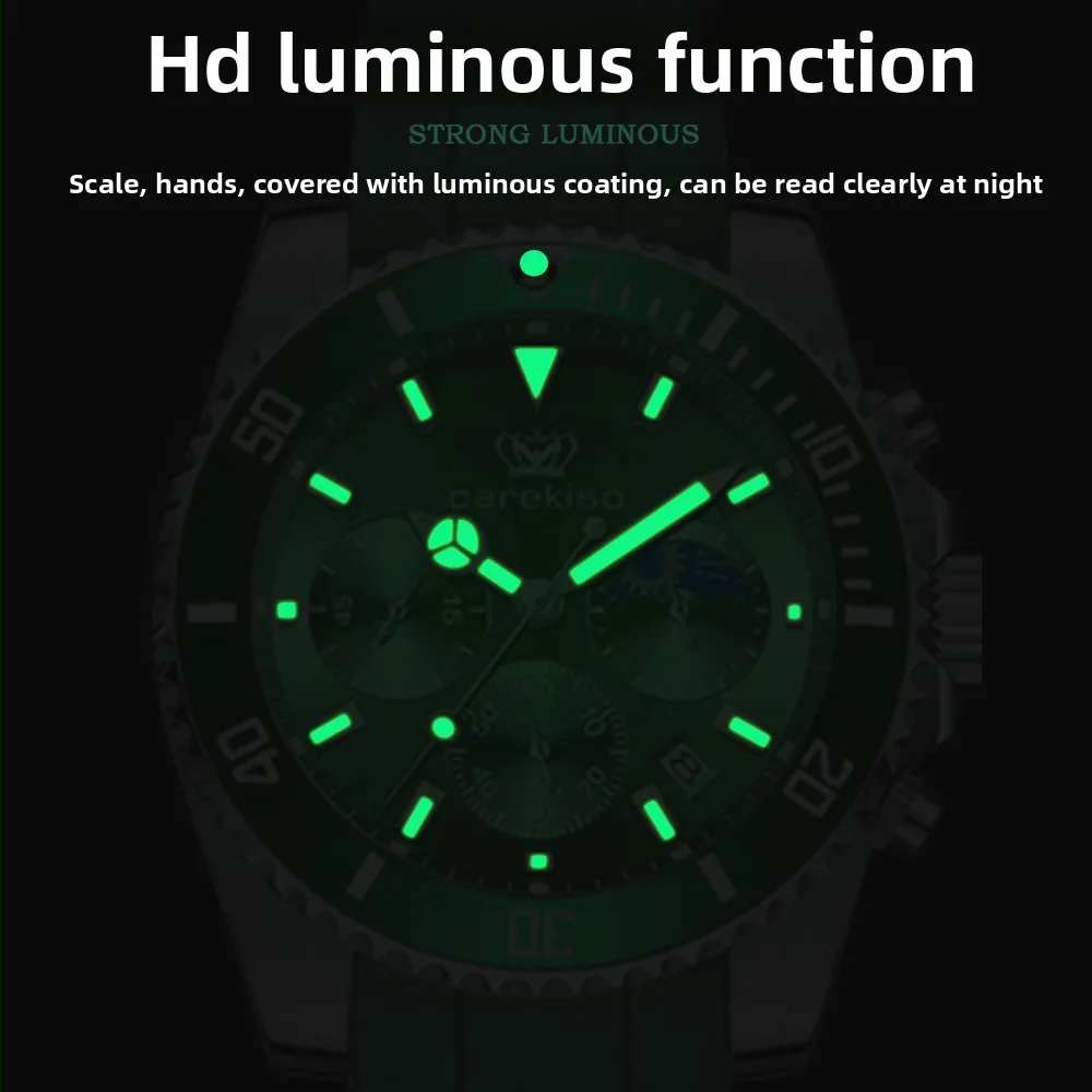 ساعة كوارتز رجالية فاخرة متعددة الوظائف مقاومة للماء ومضيئة، ساعات رجالية، اجتماع العمل