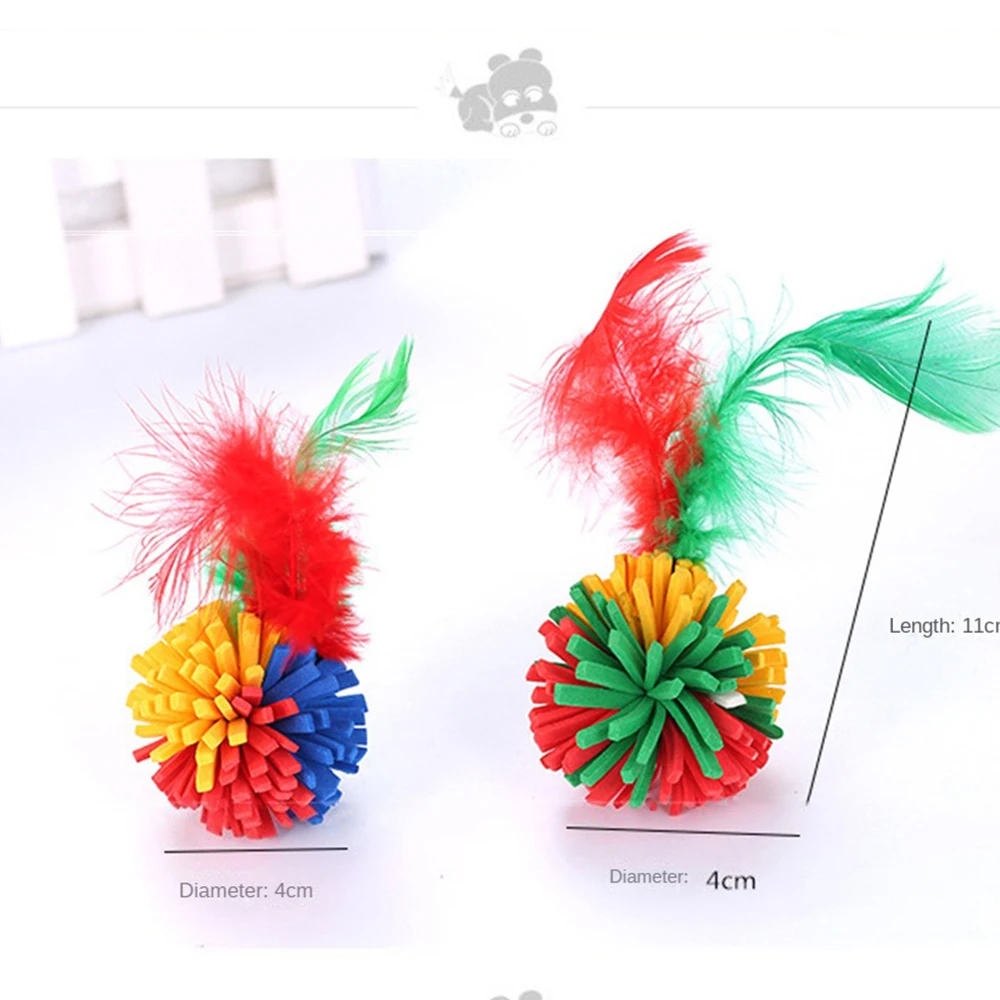 Funny Cat Toys Elastic Colorful Mouse With Feather Spring Bottom Sucker Toys For Cats Kitten Playing Scratch Toys Random Color