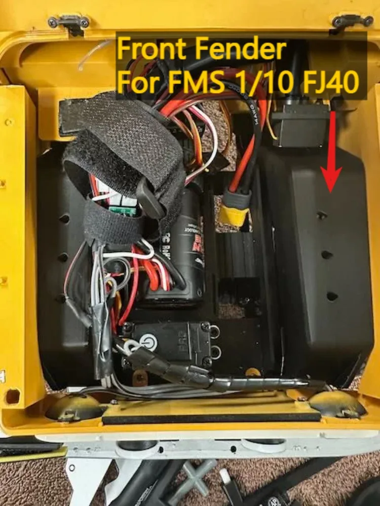 Części do tuningu RC Crawlera, niestandardowy przedni błotnik V2 do FMS 1/10 FJ40 RC, akcesoria do modeli terenowych, części zamienne i dekoracyjne. — 2
