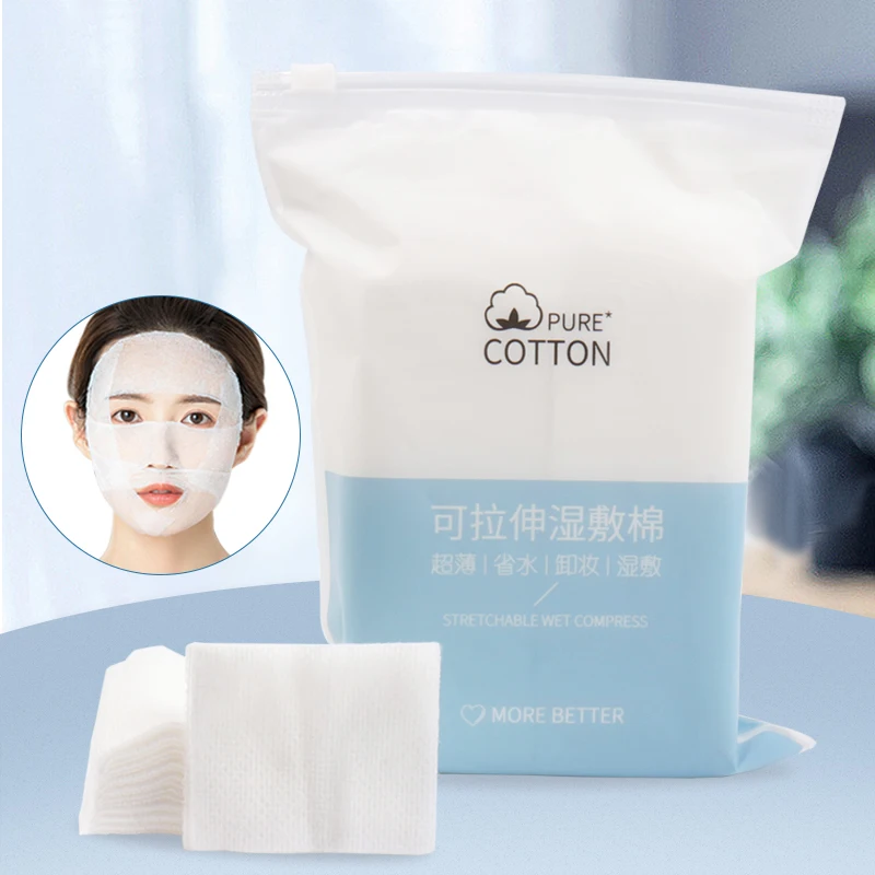 200Pcs Stretchable Facial Wet Compress Cotton Sheets Ultra Thin Water Saving Makeup Remover Cotton Pads Skin Care Beauty Tools