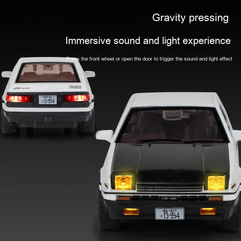 Inicial D 1:32 Toyota AE86 modelo de coche de aleación de Metal fundido a presión, coches de juguete para niños, coleccionables, modelo de coche para niños, regalos de cumpleaños