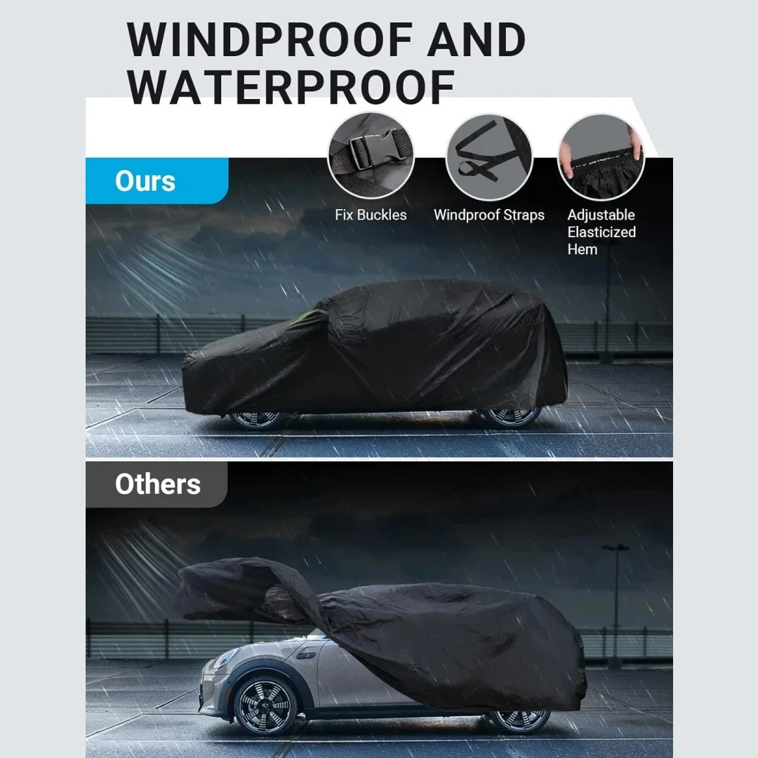 Car Cover Compatible with Mini Cooper 2002-2024 Windproof All Weather Waterproof Sun Rain UV Dust Snow Protection Outdoor Cover