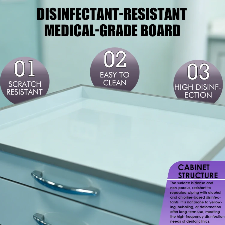 Stainless Steel Dental Cart with Drawers - Mobile Medical Cabinet Factory Price