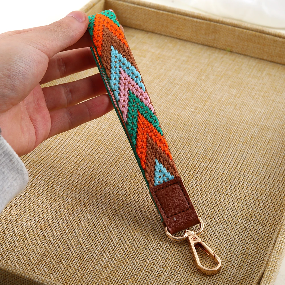 Bohemia Geometric strip wristlet keychain