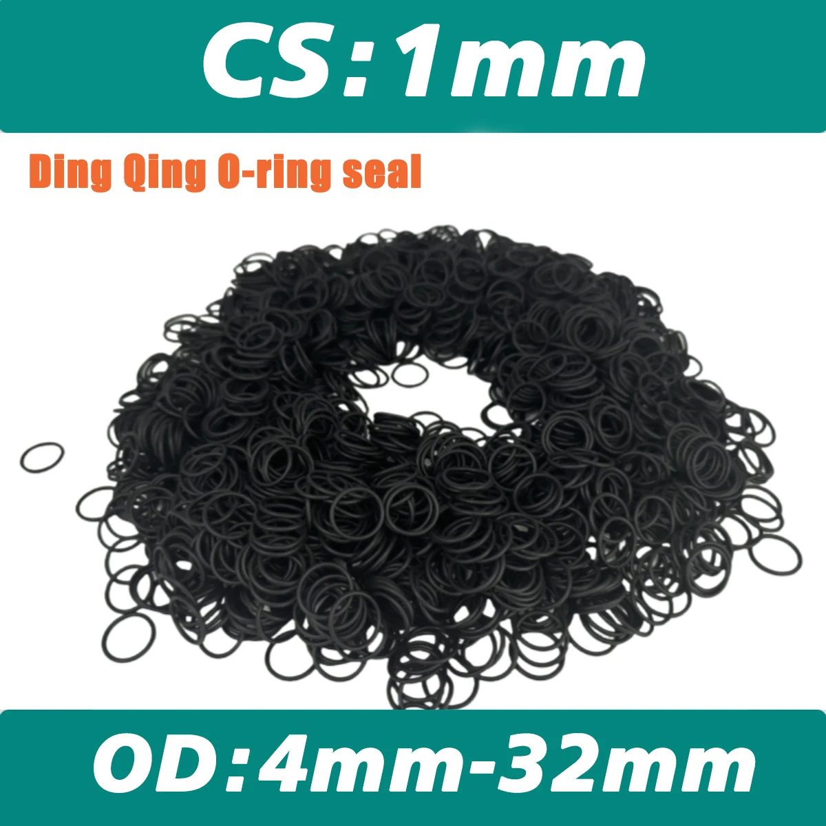 CS 1.0mm Nitrile Rubber O-ring Gasket Black NBR Oil Resistant Seal Ring OD 4~32mm for Automotive/Machine/Plumbing Waterproof