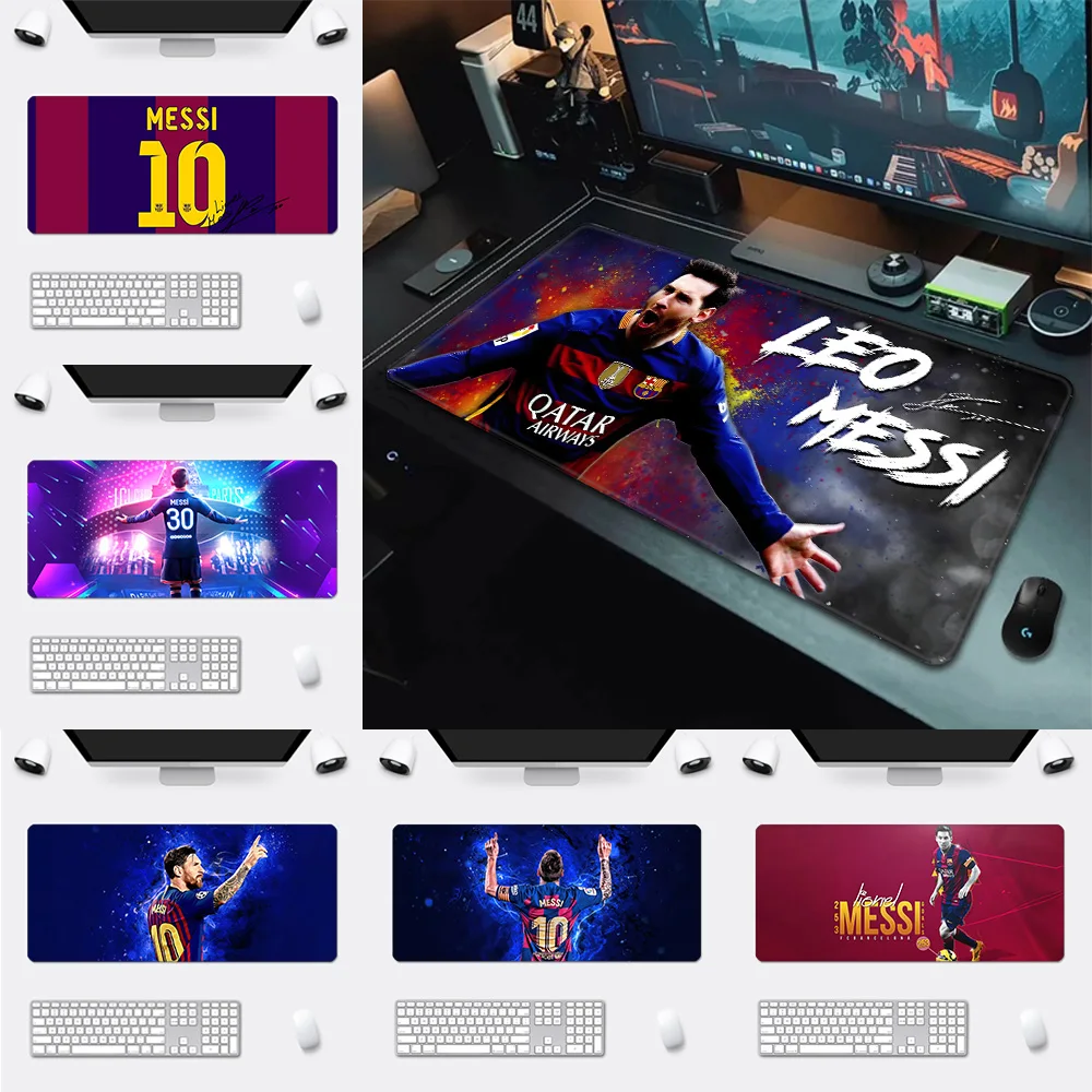 Mousepad HD Printing Computer Football Star NO. 10 Gamers Locking M-MessiS Edge Non-slip Mouse Pad XXL90x40cm Keyboard PC Pad