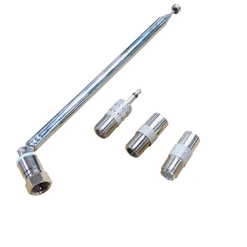ABKN-3X Rod Antenna 3.5Mm Adapter FM Radio Antenna Replacement Telescopic Screw F Type Male Plug Connector AV Stereo Receiver