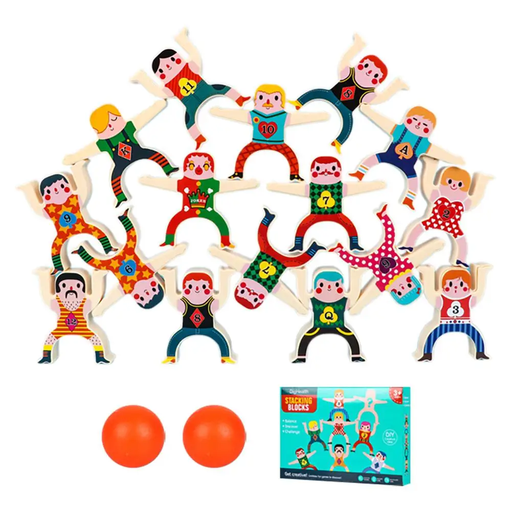 

Montessori wooden puzzle game toddler balance stacking toys balance board doll early Education toy birthday gift gift