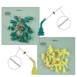 Agulha de Irrigação Dental Endo, Ponta Reutilizável para Limpeza do Canal Radicular Seringa Molar Dentes, Duplo Furo Lateral, Curvo