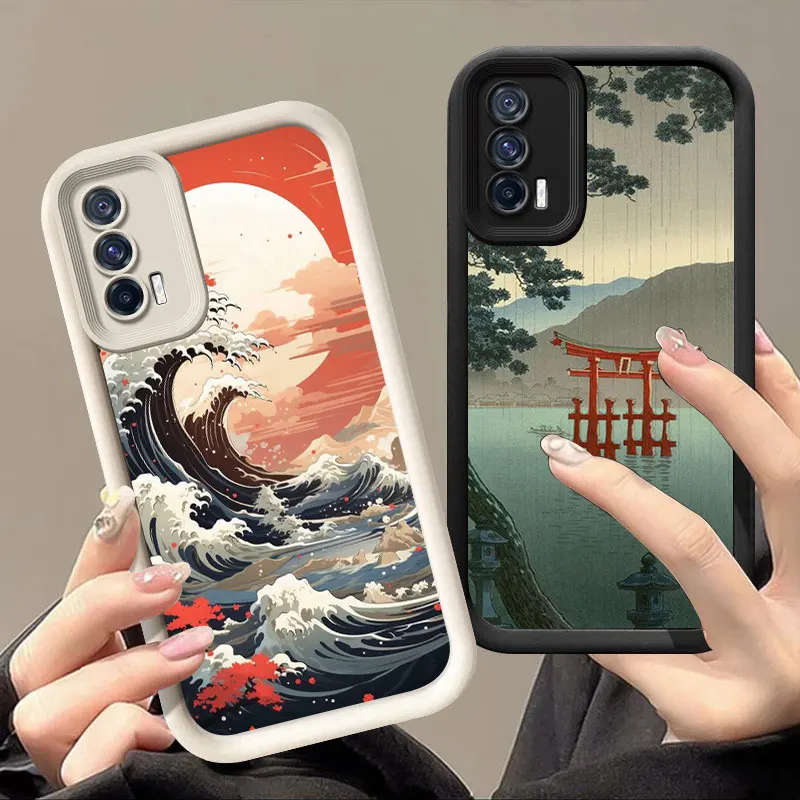 Japanese Style Ukiyo-e Phone Case For VIVO V30 X80 X90 X100 Pro V29E V30E V40 Y75 Y78 Y100 5G Y02 Y17 Y22 Y76 S Y03 Y21 Y27 Y28