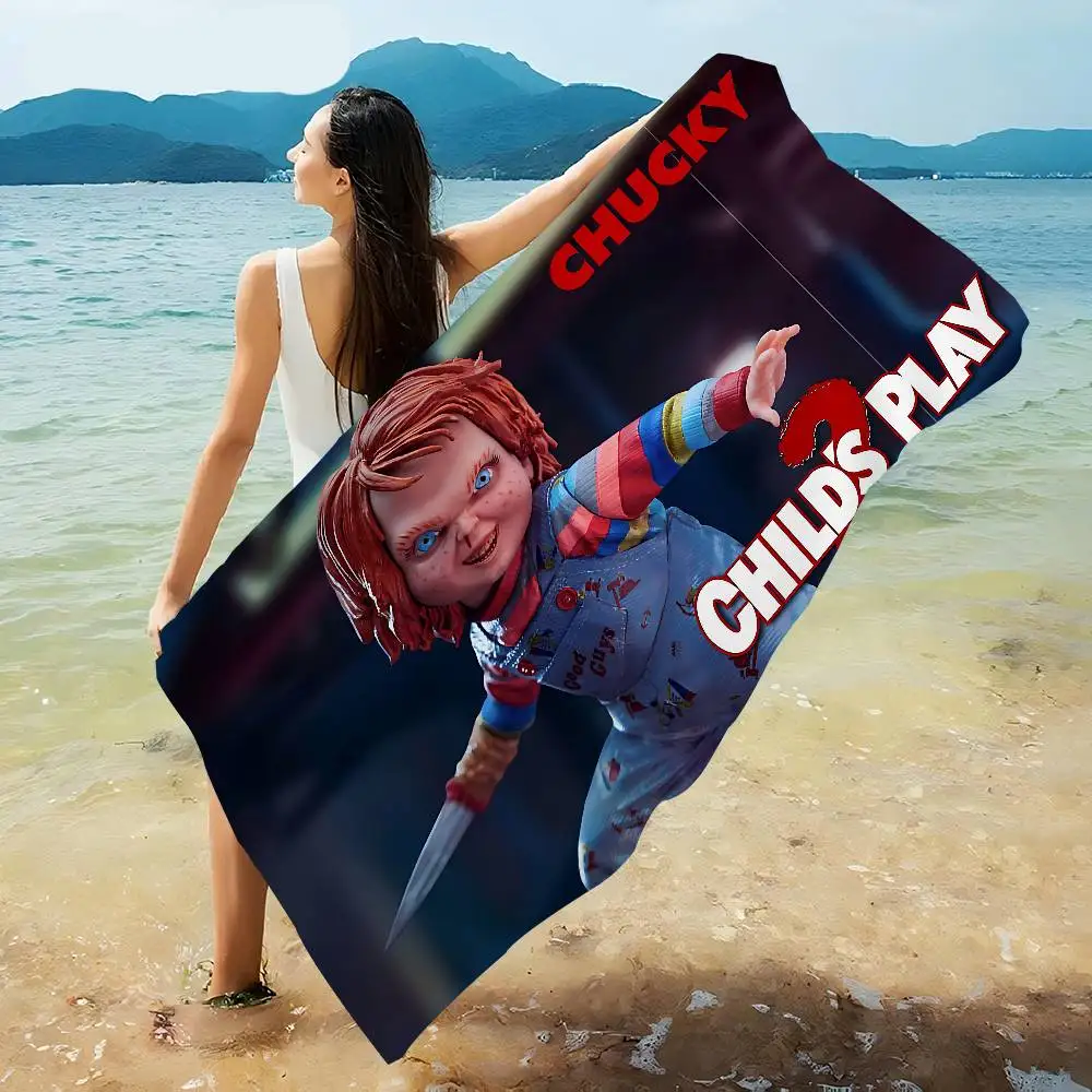 Horror Movie C-Child P-Play Beach Towel Colorful Bath Towels for Girl Microfiber Quick Dry Custom Sand Free Beach Spa Gym Pool