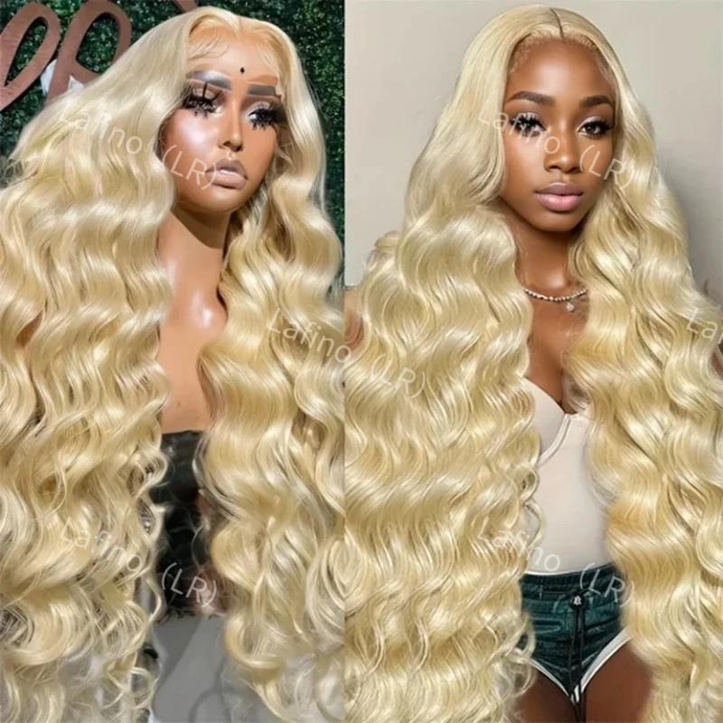 100% 13x6 Transparent Lace 613 Blonde Frontal Body Wave Wigs Brazilian Colored Human Hair Cheap Wig on Sale For Women Choice