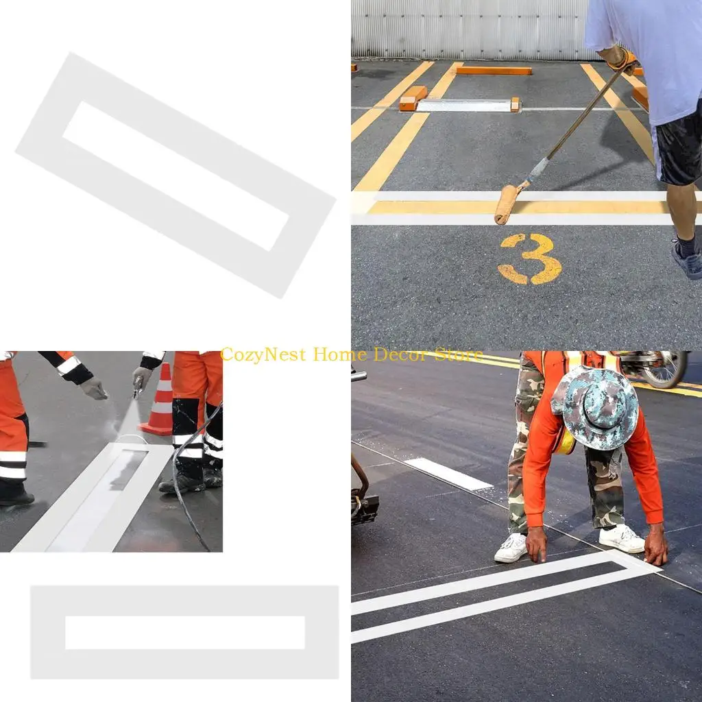 92MF Easy Carry Parking Lot Line Stencil Tool Creates Perfect 10Cm Wide Stripe Every Time Heavy Duty Layouts Guide for Road