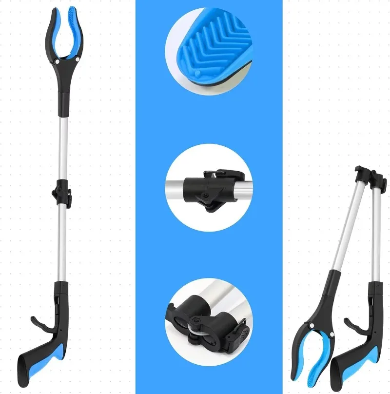 Reacher Grabber Tool Foldable Grabber for Seniors Pick up Trash Stick with  360° Rotating Jaw Extended Gripper Claw with Magnet