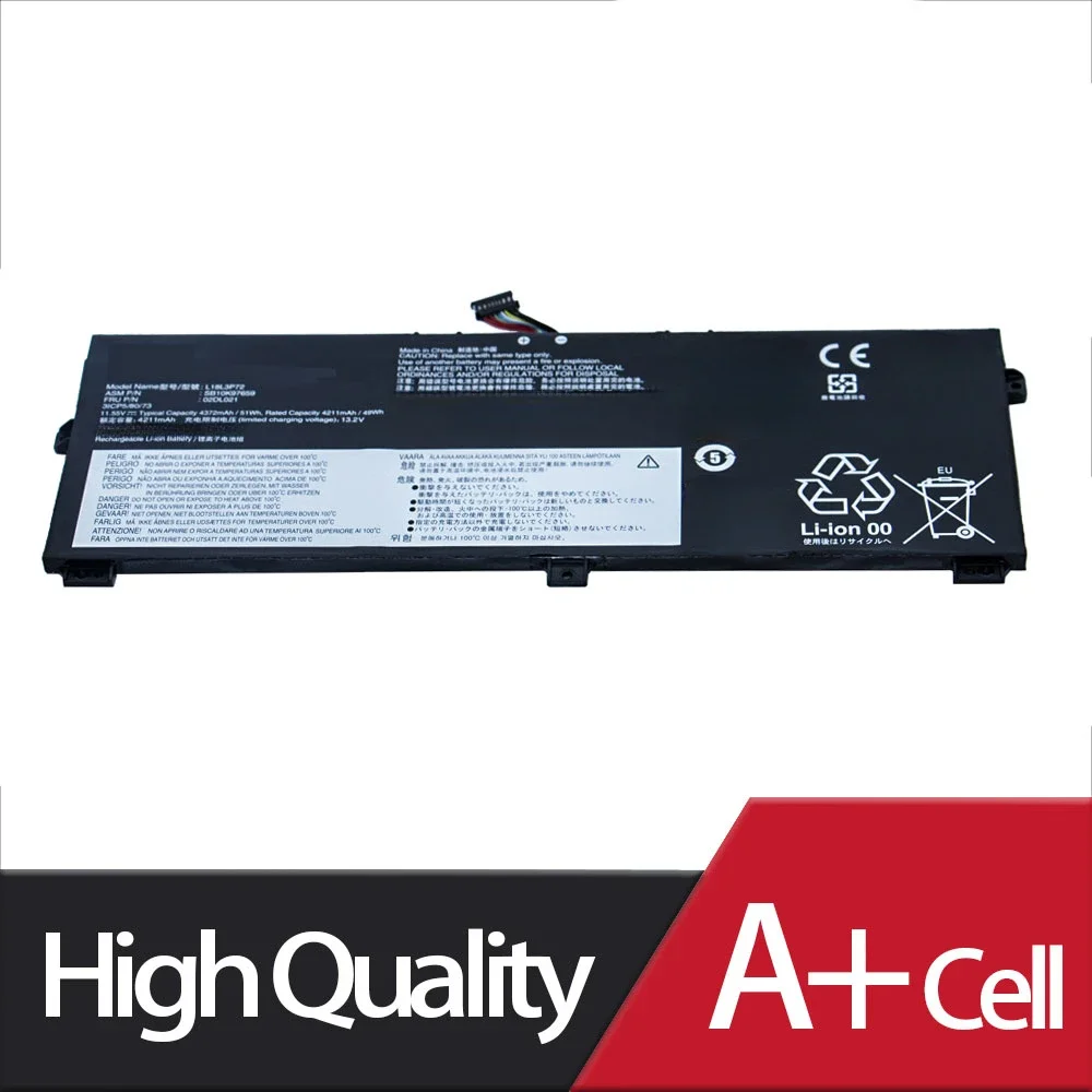 New L18L3P72 L18M3P72 Laptop Battery For Lenovo ThinkPad X13 Yoga 1st Gen ThinkPad X390 Yoga Series L18S3P72 L19M3P71 11.55V