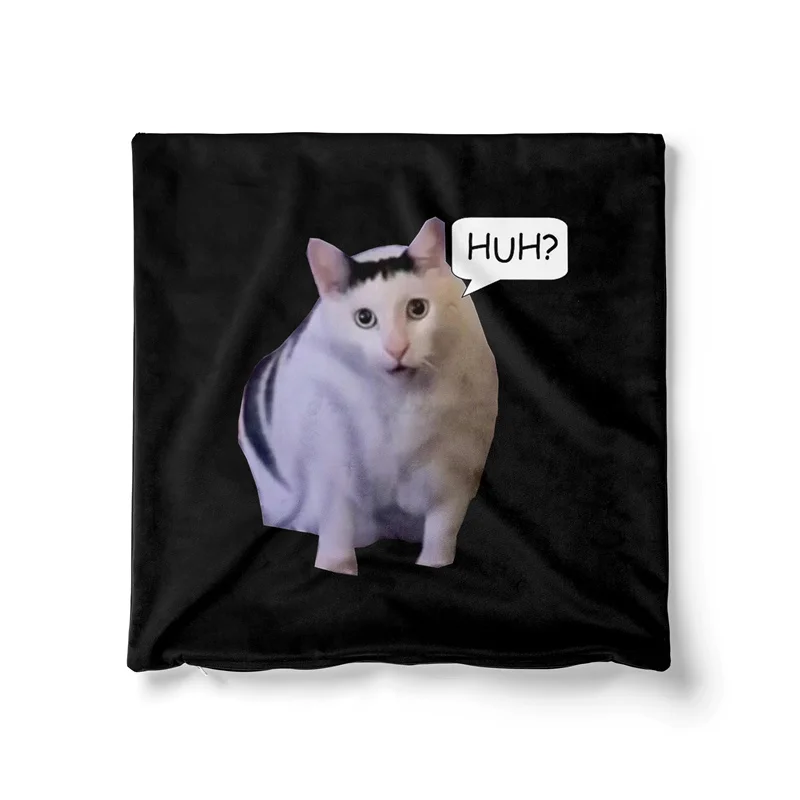 Gaslight Gatekeep Girlboss Huh Cat Meme Throw Pillow Covers Cushion Cases Pillowcases for Sofa 45cm x 45cm