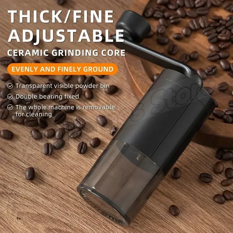Bearing Adjustable Coffeebe Manual Coffee Grinder Ceramic Grinding Core Professional Double Hand Crank Coffee Grinder CoffeeBean