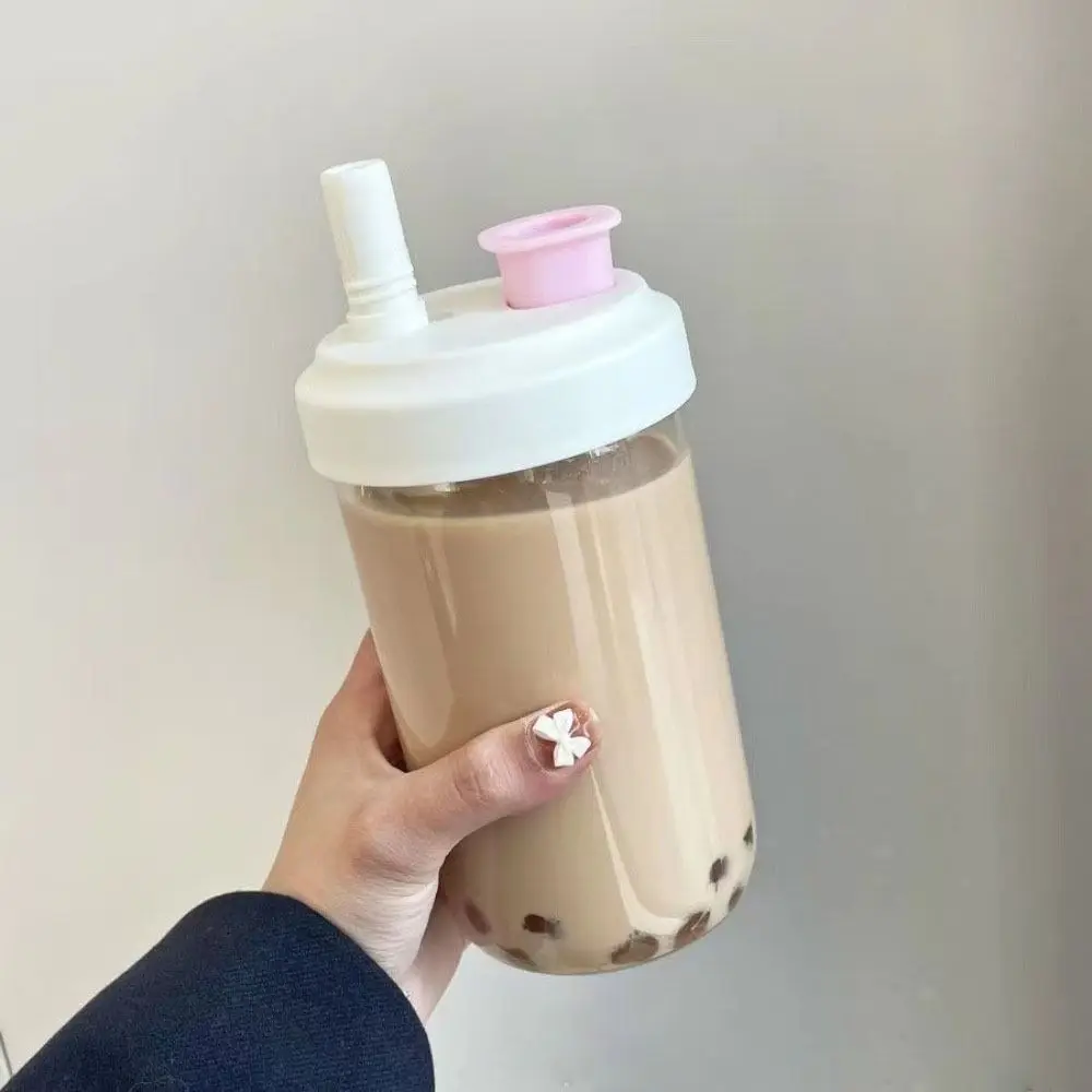 500/850ml Water Bottles Juice Milk Plastic Cup with Lid Straw Bubble Tea Coffee Cups Transparent Large Capacity Drinkware