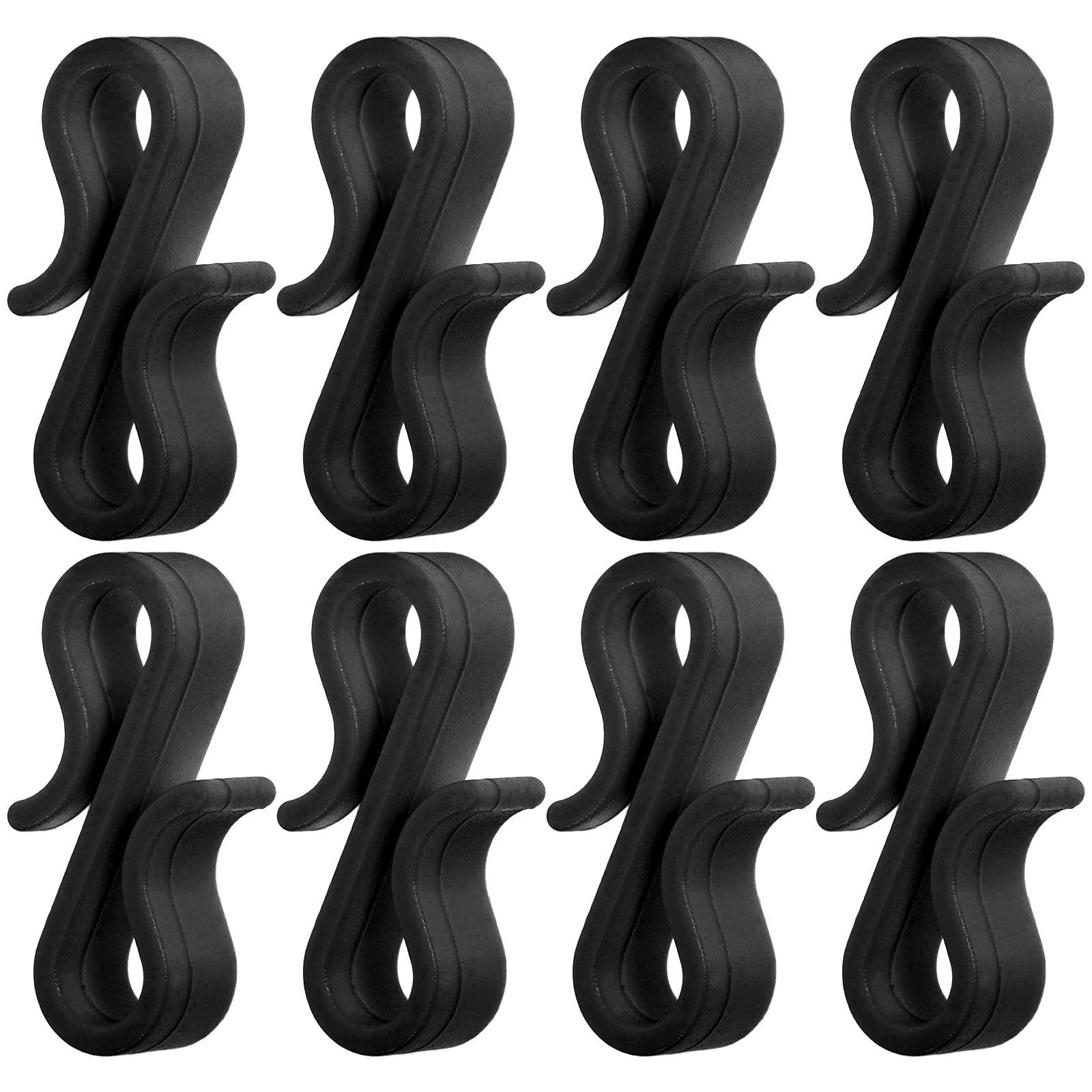 20Pcs Mini S Plastic Hook Outdoor Light Hook Black 1.1×0.5inch for Label Fixing Rope Light String Yard Decoration Plants