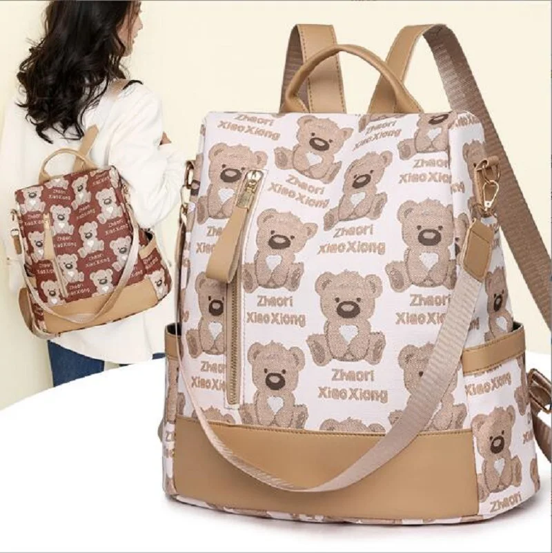 

New Women's Korean Fashion Printing Waterproof Travel Backpack Anti Theft High Capacity Shoulder Bags School Bag Crossbody Totes