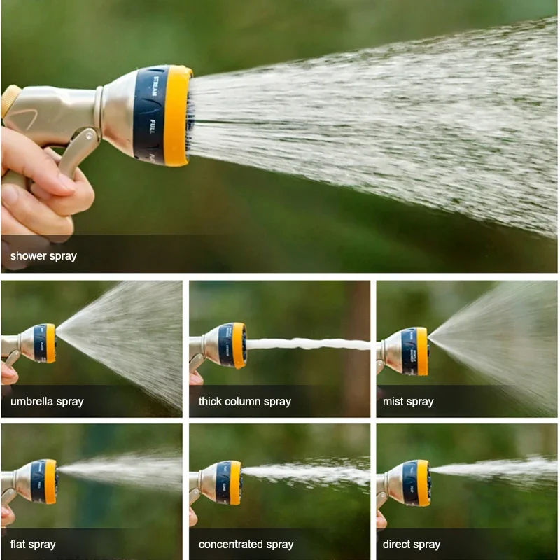 Tuyau d'arrosage haute pression en métal, tuyau de lavage de voiture, tuyau d'eau de sol connecté au support de stockage d'eau du robinet, ménage