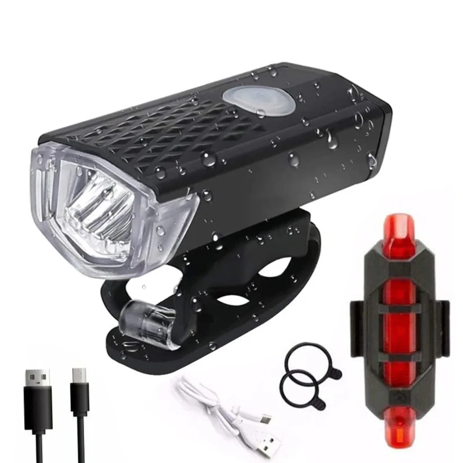 USB Rechargeable Bike Light Set Front Light with Taillight Easy to Install 3 Modes Bicycle Accessories  the Bicycle