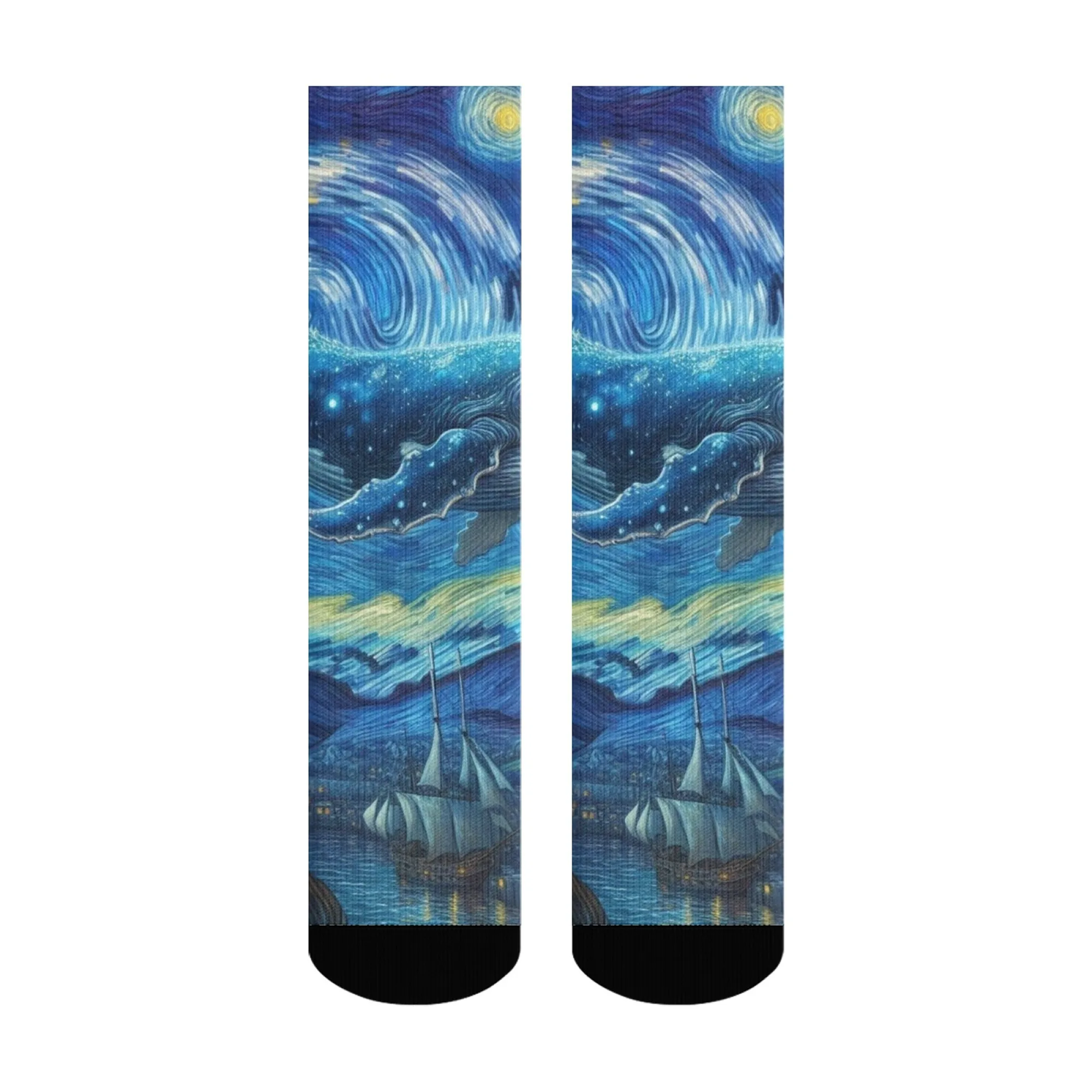 Van Gogh style Novelty Women's Socks Breathable Non-slip Warm Cycling Running Socks Casual Fashion Sports Socks Funny Gift