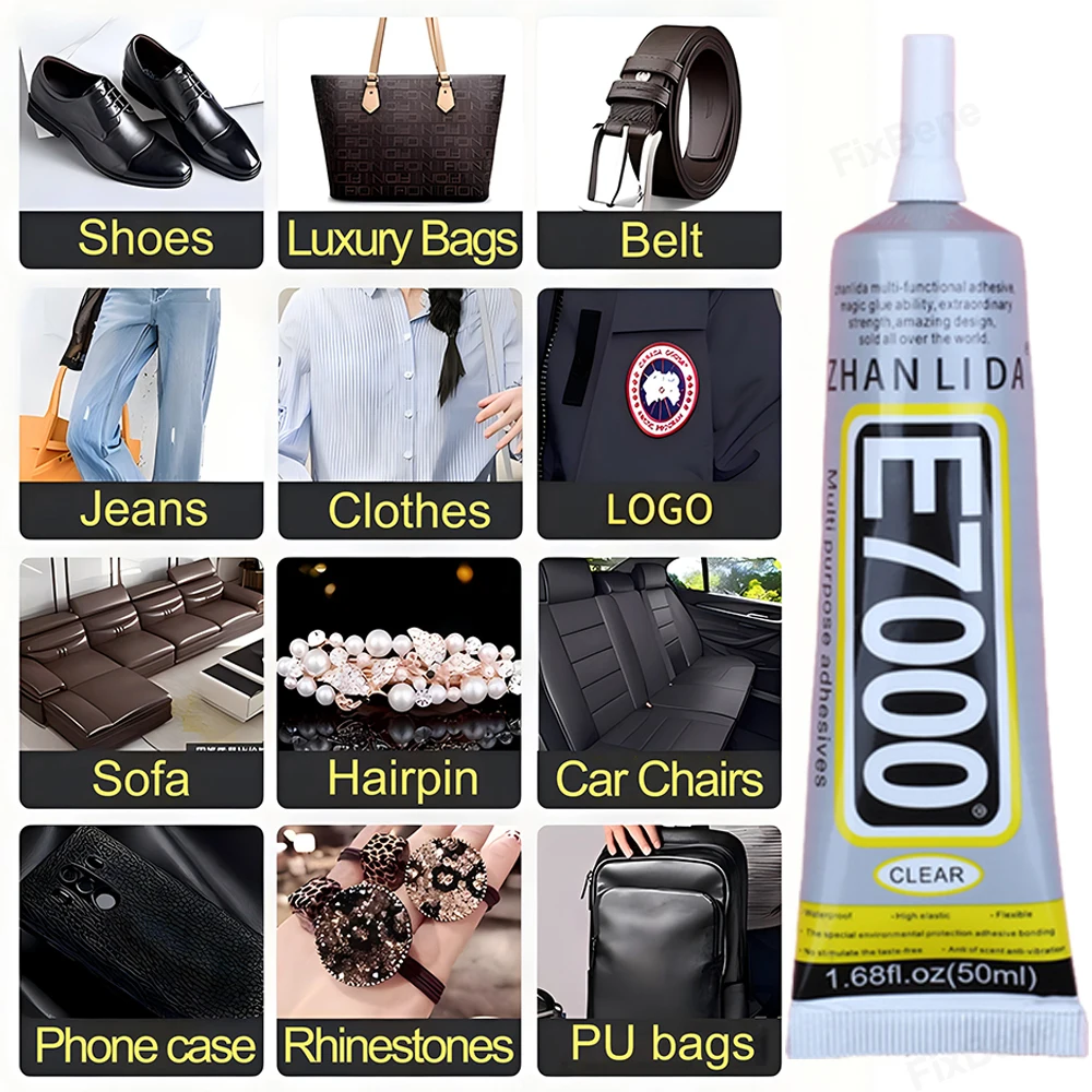 Colla per schermo del telefono cellulare Adesivo per orologio Forte E7000 Cornice per cover posteriore Display LCD Kit di strumenti di riparazione Tessuto con strass Pietra preziosa Bond